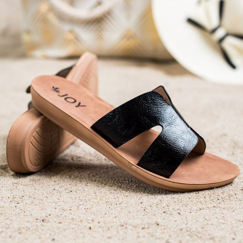 SHELOVET Pantofole in ecopelle nero 1
