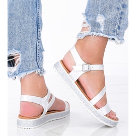 Sandali da donna argento lucido Peaches bianco 1