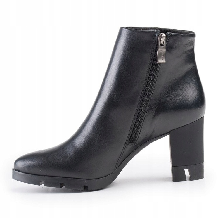 Marco Shoes Stivali audaci realizzati in pelle a grana naturale con tacco spesso nero 2
