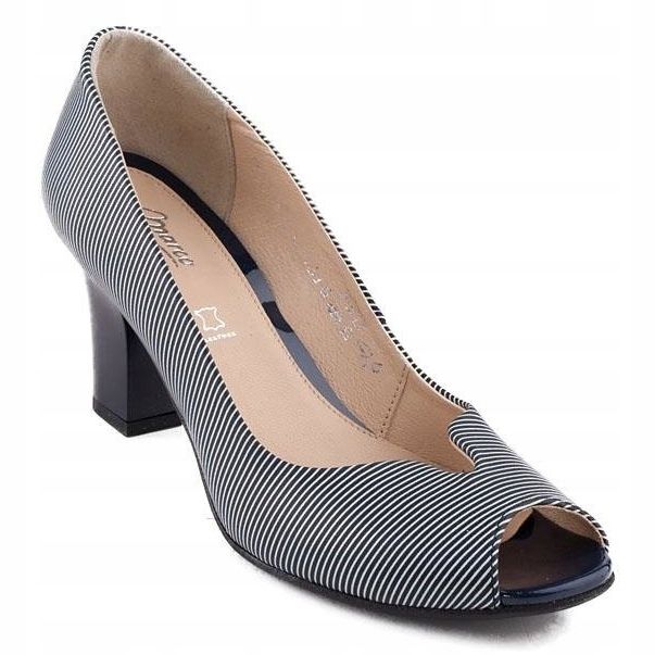 Marco Shoes décolleté pelle blu navy + bianco 1