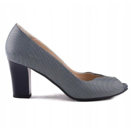 Marco Shoes décolleté pelle blu navy + bianco 2