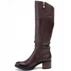 Marco Shoes Cosacco in pelle stropicciata testa di moro marrone 1