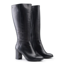 Marco Shoes Stivali Marco in pelle fiore nera nero 1