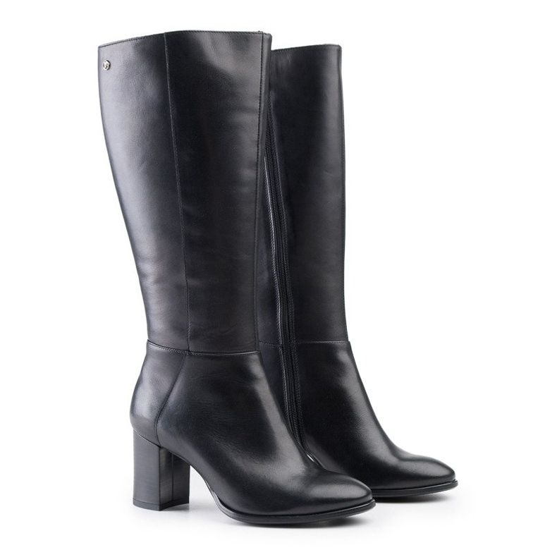 Marco Shoes Stivali Marco in pelle fiore nera nero 1