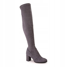 Marco Shoes Stivali da donna grigi alti e sartoriali realizzati in stretch grigio 1