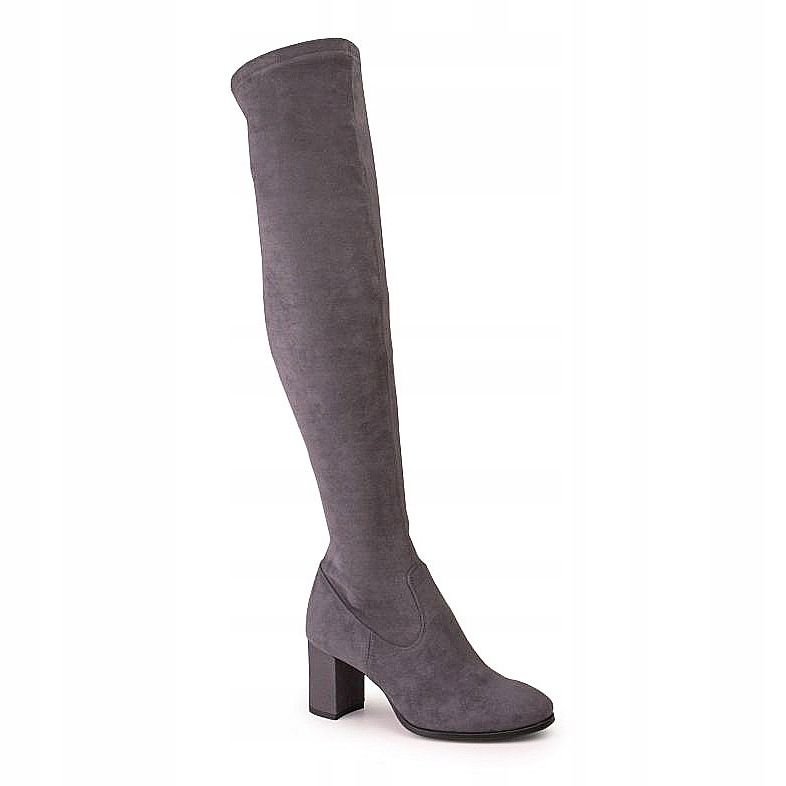 Marco Shoes Stivali da donna grigi alti e sartoriali realizzati in stretch grigio 1