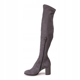 Marco Shoes Stivali da donna grigi alti e sartoriali realizzati in stretch grigio 2