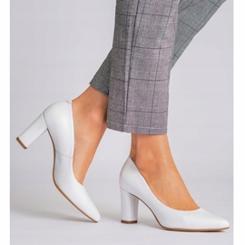 Marco Shoes Décolleté classiche in pelle bianca bianco 1
