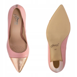Marco Shoes Décolleté Marco rosa con punta dorata 2
