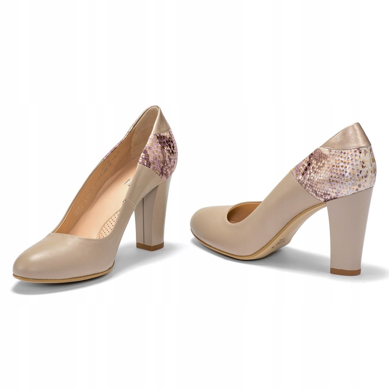 Marco Shoes Décolleté beige 1154P con motivo rettile 1
