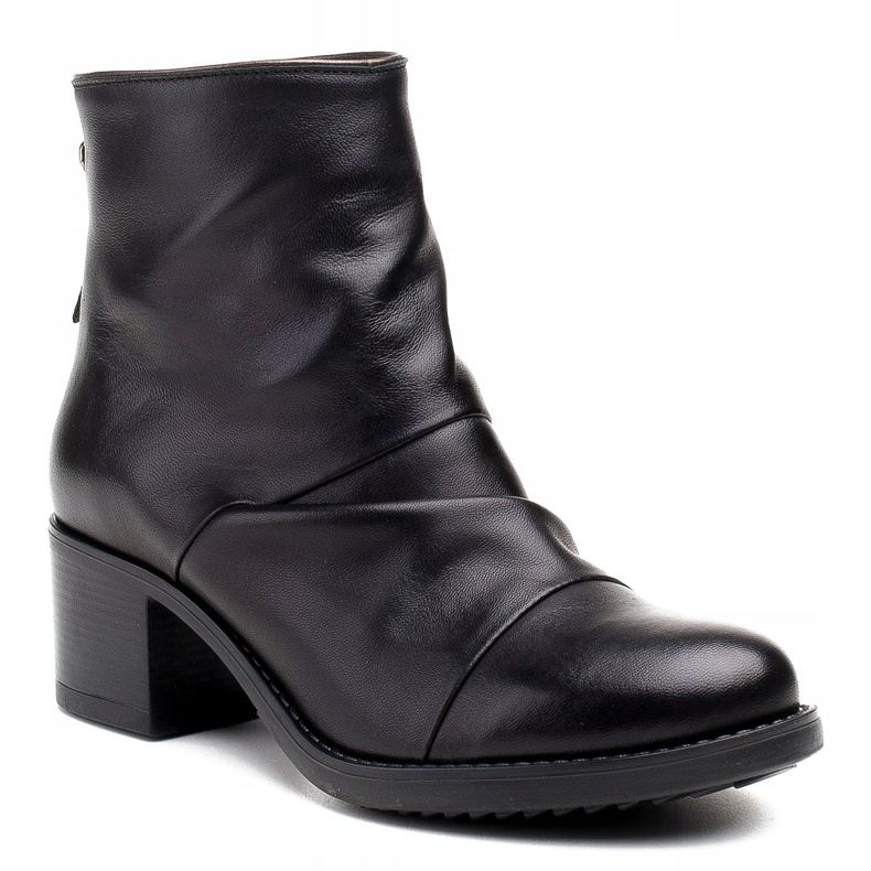 Marco Shoes Stivali da donna 1258B Marco in pelle raggrinzita nero 1