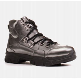 Marco Shoes Stivali sportivi in ​​pelle grigia lucida grigio 1