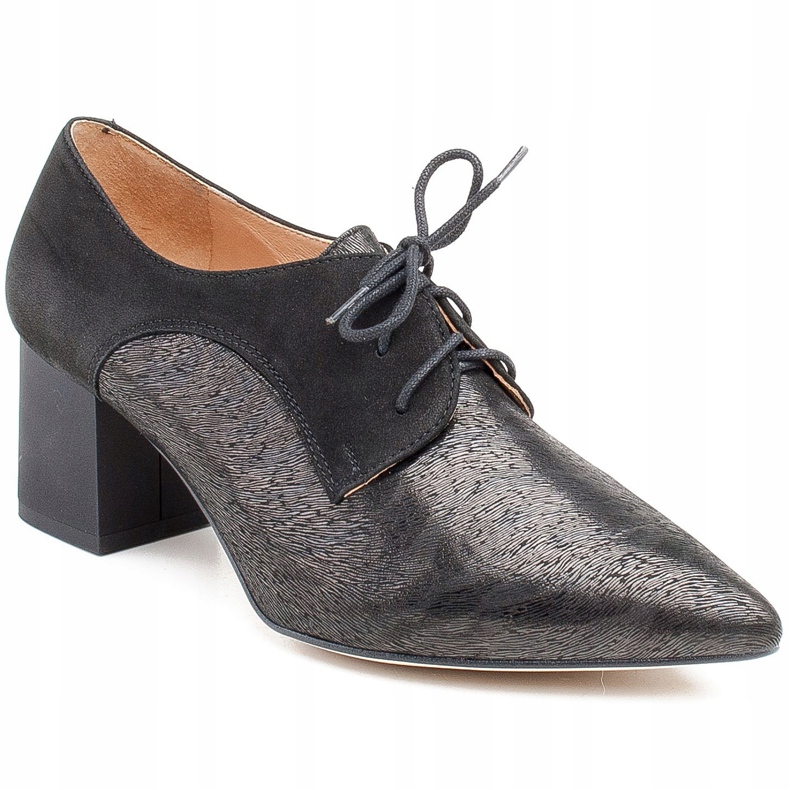 Marco Shoes Scarpe stringate nere 1248P in camoscio con motivo nero 1