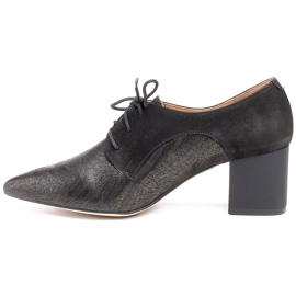 Marco Shoes Scarpe stringate nere 1248P in camoscio con motivo nero 2