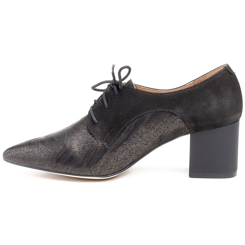 Marco Shoes Scarpe stringate nere 1248P in camoscio con motivo nero 2
