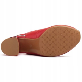 Marco Shoes Sandali in pelle rossa con tacco 3D rosso 7