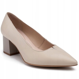 Marco Shoes Décolleté beige 1038P su un tacco stabile 2