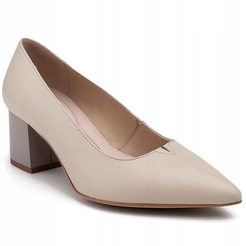 Marco Shoes Décolleté beige 1038P su un tacco stabile 2