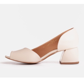 Marco Shoes Pompe con lato aperto bianco 1