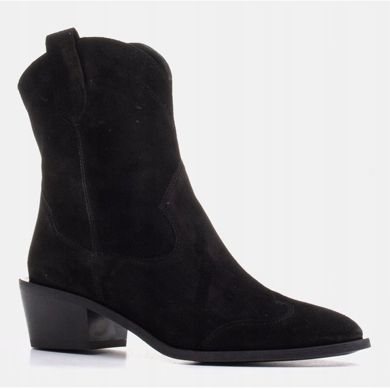 Marco Shoes Stivali da cowboy neri realizzati in pelle scamosciata naturale senza isolamento nero 1