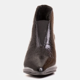 Marco Shoes 1460B stivaletti slim in pelle nera con tomaia in gomma nero 1