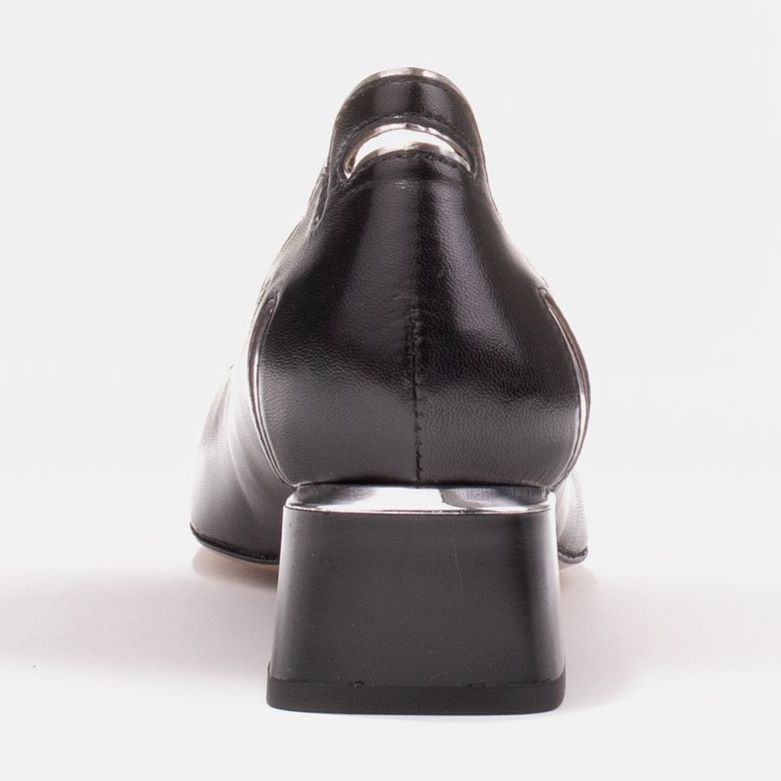 Marco Shoes Décolleté da donna con motivo floreale su tacco basso nero 1