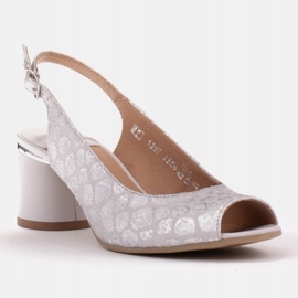 Marco Shoes Sandali da donna eleganti con un accento metallico argento 1