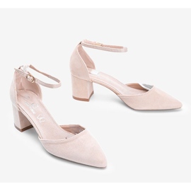Décolleté beige su palo basso Gemma 1