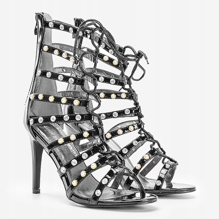 Sandali neri sullo stiletto The Twist nero 1