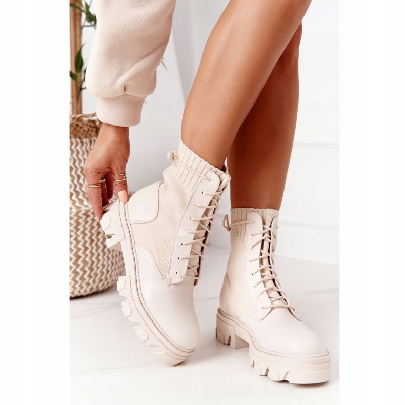PS1 Stivali Donna Workers Beige Megan 1