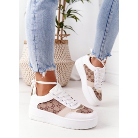 Scarpe sportive Sneakers sulla piattaforma bianco e oro Allisone bianca d'oro 2