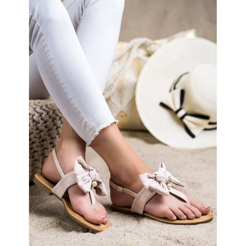 Seastar Sandali alla moda con un fiocco beige 1