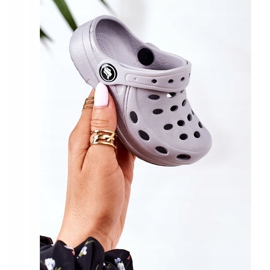 Pantofole per bambini Foam Kroks Grey Lucas grigio 2