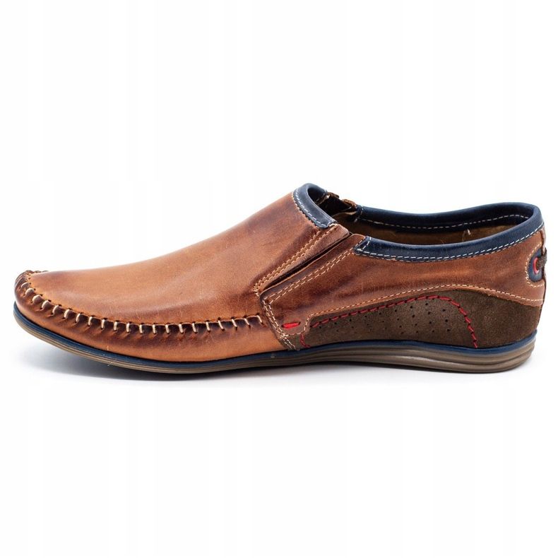 KOMODO Scarpe da uomo in pelle 847 marrone blu navy 1