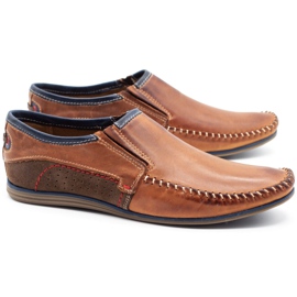 KOMODO Scarpe da uomo in pelle 847 marrone blu navy 2