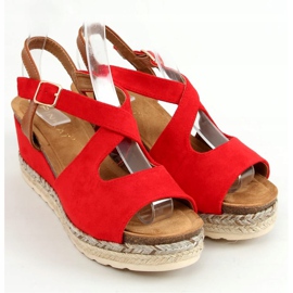 Red YL90 Espadrillas rosse su zeppe rosso 1