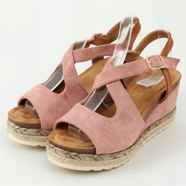Espadrillas rosa su zeppe rosa YL90 Pink 1