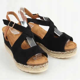 Espadrillas nere su zeppe YL90 Black nero 1