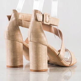 Renda Sandali su una barra con ecopelle beige 1