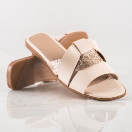 SHELOVET Ciabatte Con Inserto Stampa Serpente beige 1
