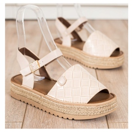 SHELOVET Sandali Espadrillas Con Ecopelle beige 2