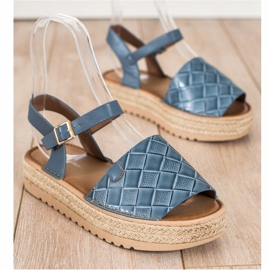 SHELOVET Sandali Espadrillas Con Ecopelle blu 1