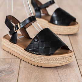 SHELOVET Sandali Espadrillas Con Ecopelle nero 1