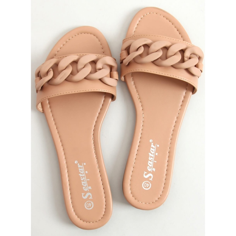 Pantofole beige con catena CK205P Khaki cachi 1