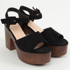 Sandali neri zoccoli F8201 Black nero 1