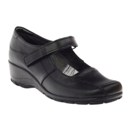 Décolleté con zeppe in pelle naturale Angello 371 nero 1