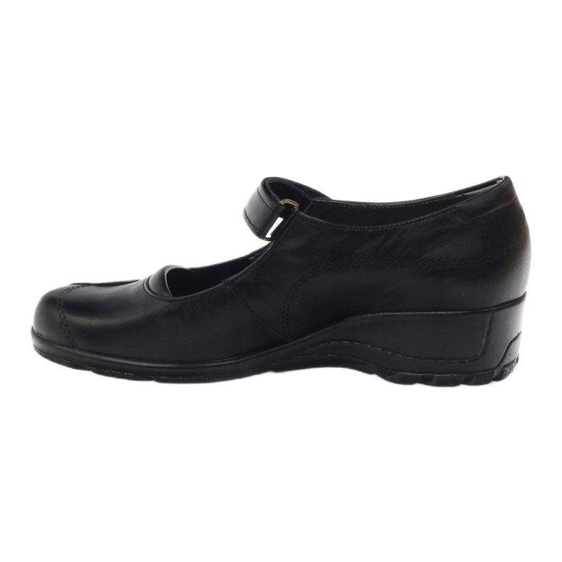 Décolleté con zeppe in pelle naturale Angello 371 nero 2