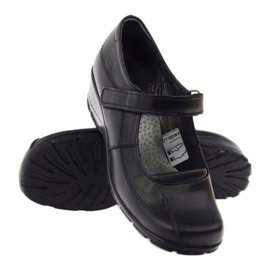 Décolleté con zeppe in pelle naturale Angello 371 nero 3