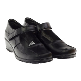 Décolleté con zeppe in pelle naturale Angello 371 nero 4