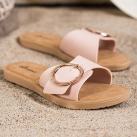 Bona Pantofole Con Fibbia Decorativa rosa 1